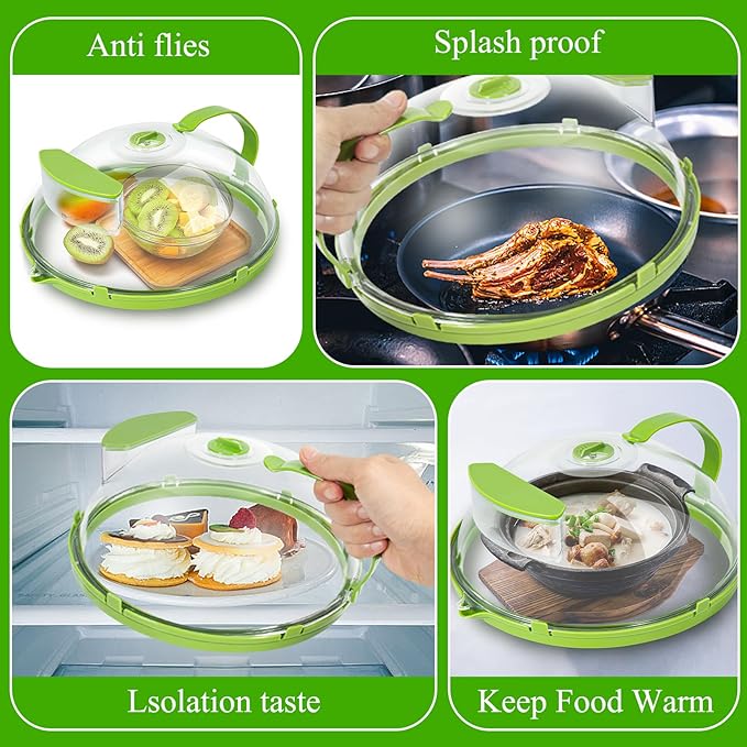 Microwave Splatter Cover with Water Steamer,10.2 Inch