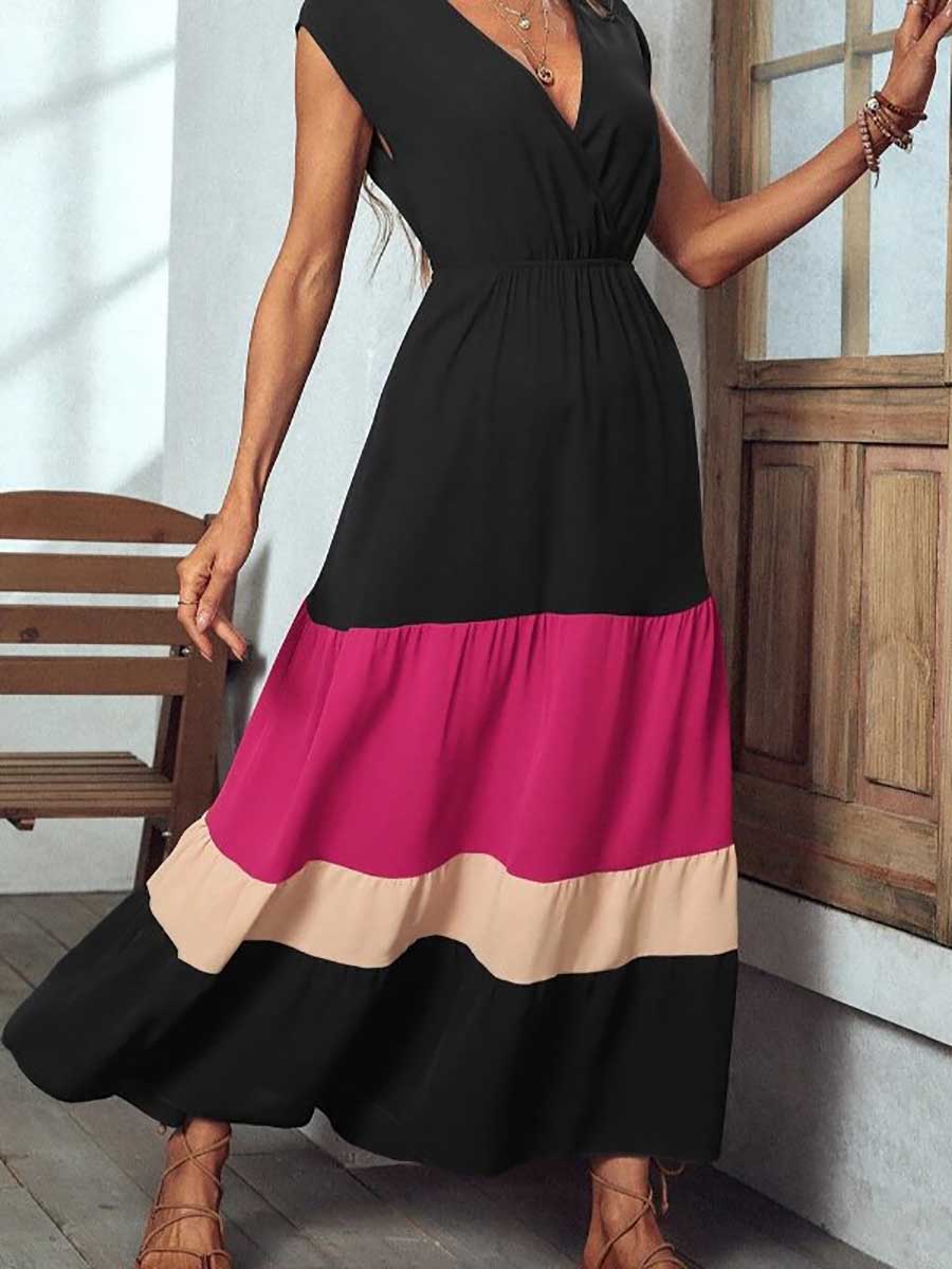 Stunncal Airy Floral Multi-Patchwork Dress