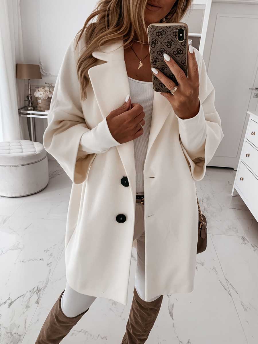 Stunncal Tweed Coat With Seven-quarter Sleeves