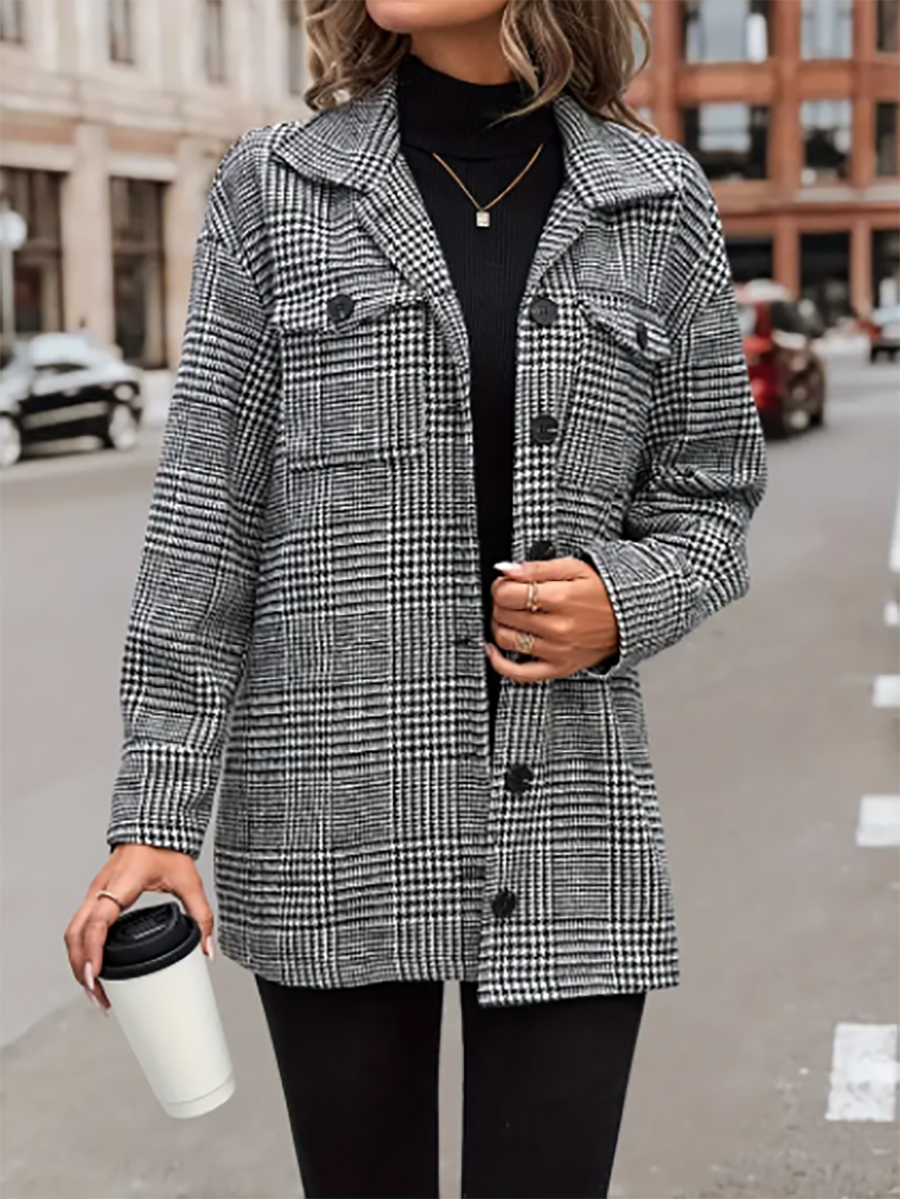 Stunncal Plaid Flap Pocket Jacket