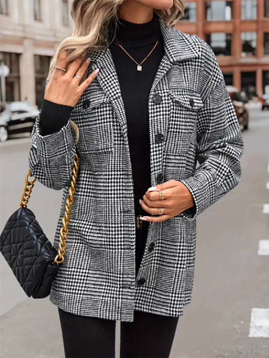 Stunncal Plaid Flap Pocket Jacket