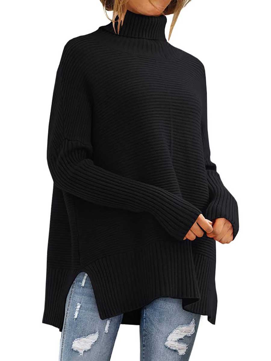 Stunncal High Neck Batwing Knit Sweater
