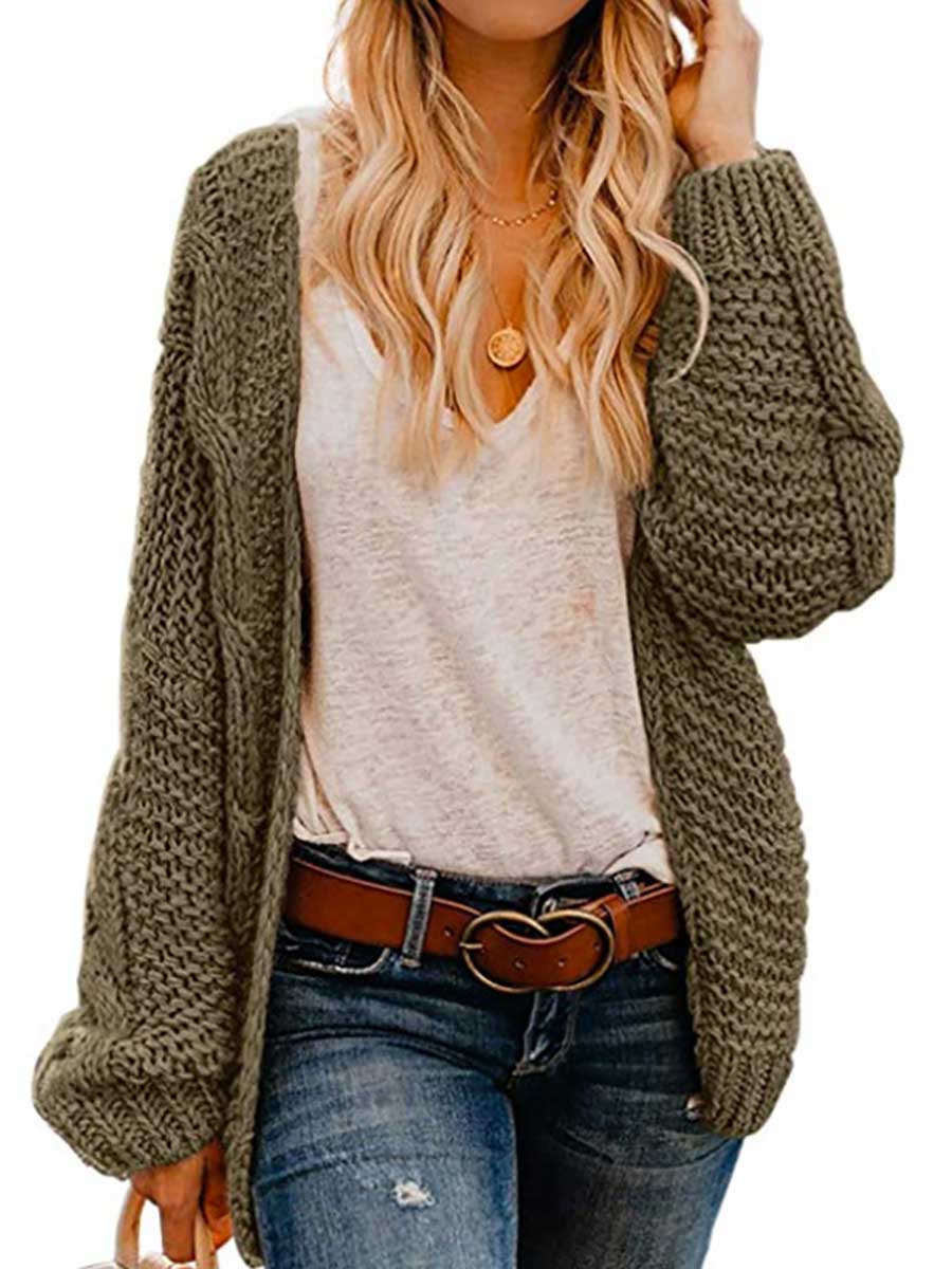 Stunncal Chunky Knit Twist Slouchy Knit Cardigan