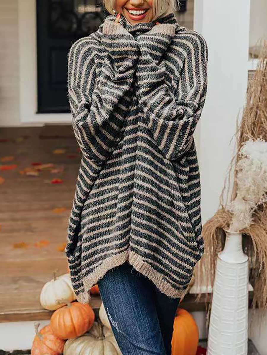 Stunncal Loose Pullover Striped Sweater Knit Sweater