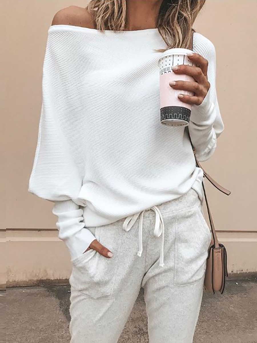 Stunncal Sexy Strapless Plunging Sleeve Sweater