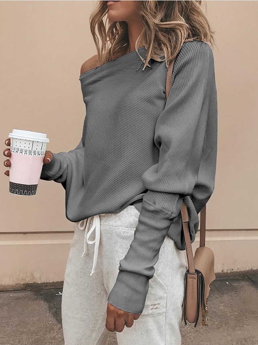 Stunncal Sexy Strapless Plunging Sleeve Sweater