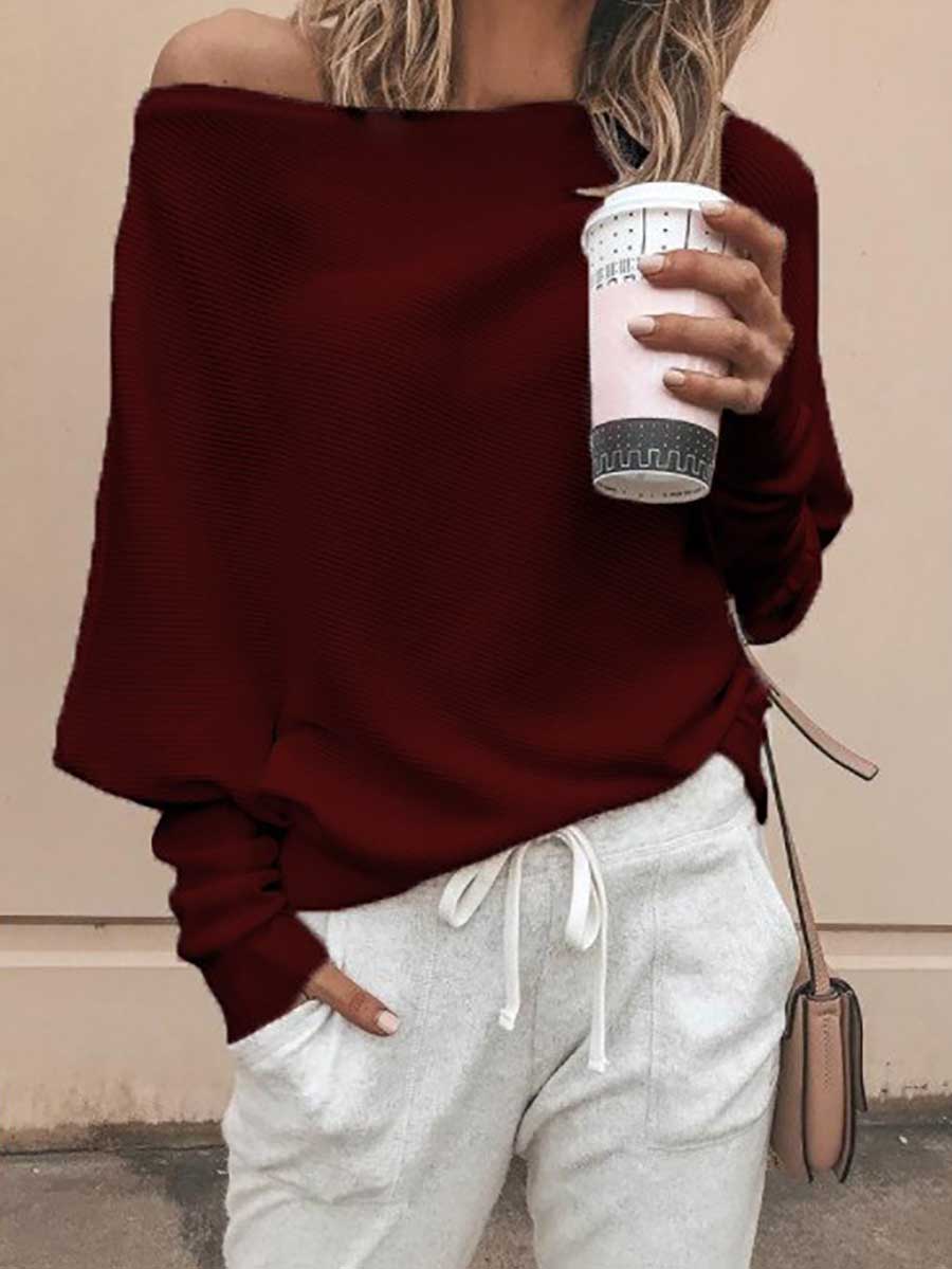 Stunncal Sexy Strapless Plunging Sleeve Sweater