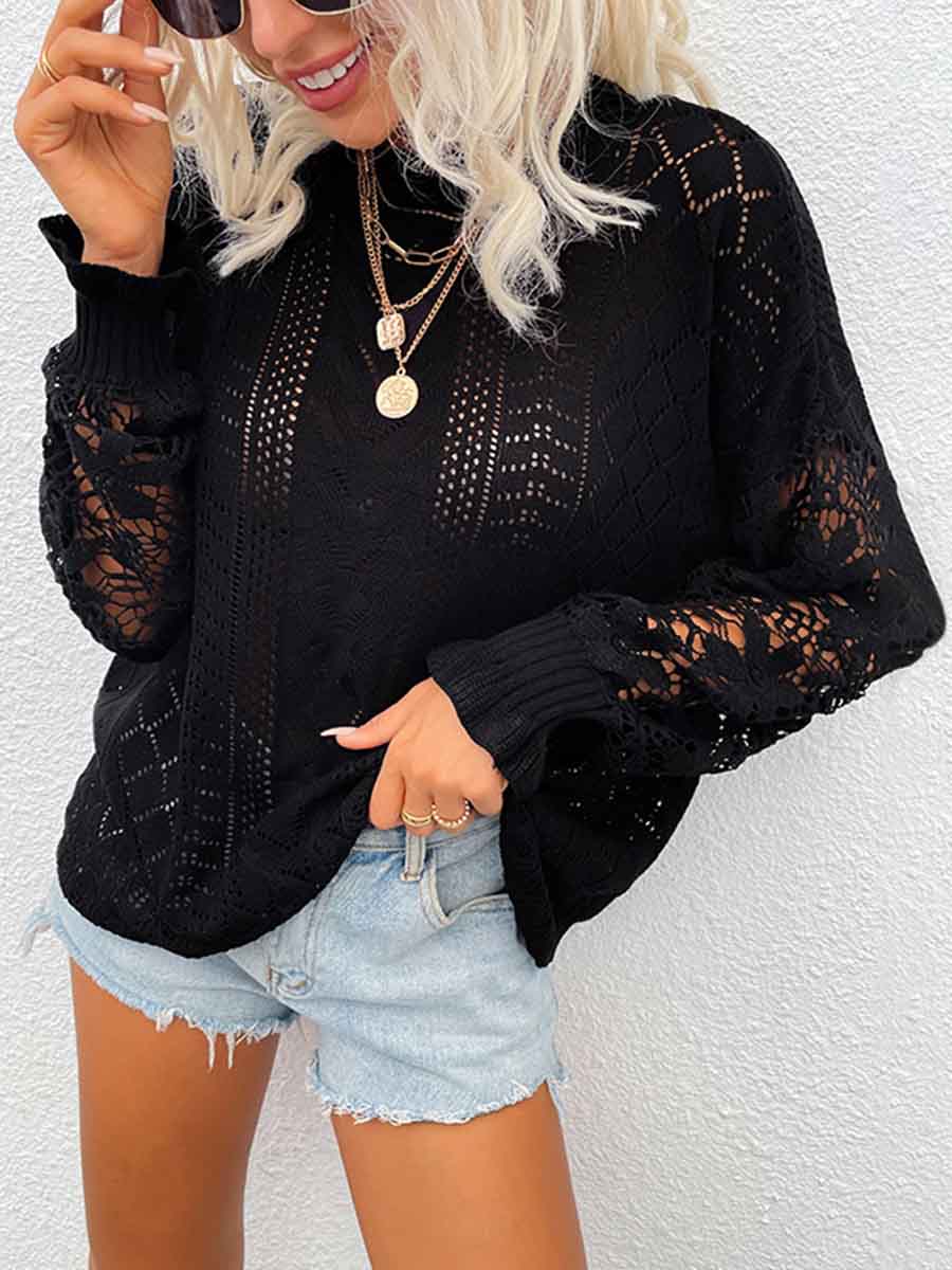 Stunncal Lace Hollow Sweater