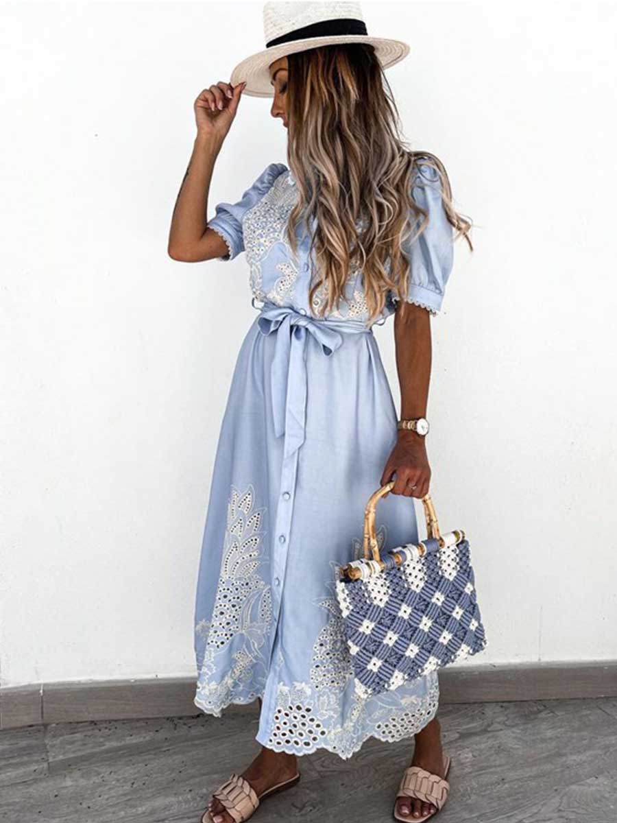 Stunncal Printed Belt Tunic Dress