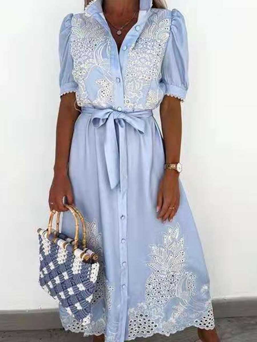 Stunncal Printed Belt Tunic Dress