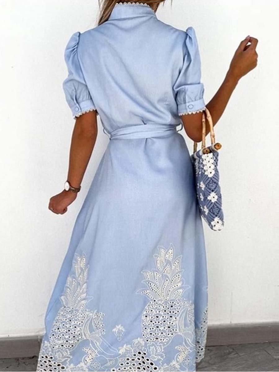 Stunncal Printed Belt Tunic Dress