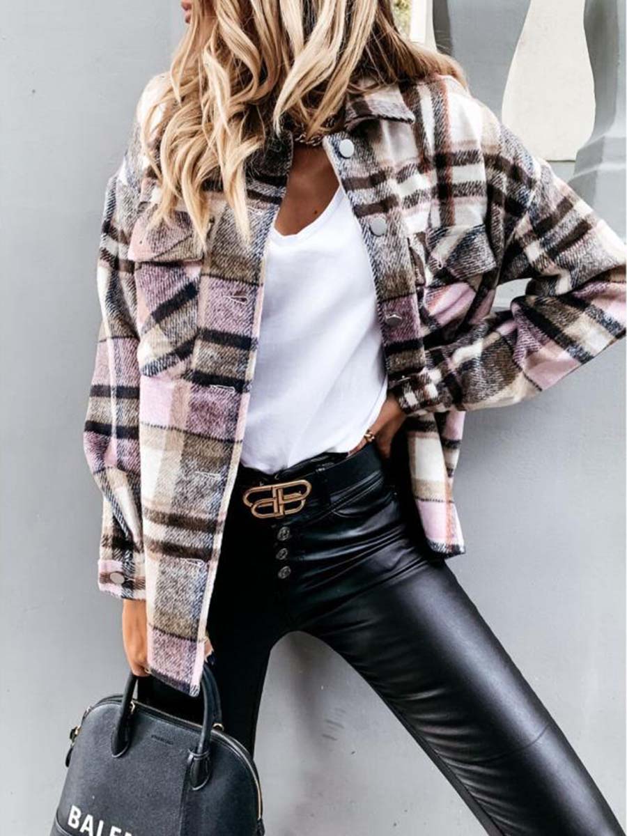 Stunncal Pumpkin Patches Plaid Jacket(warm)