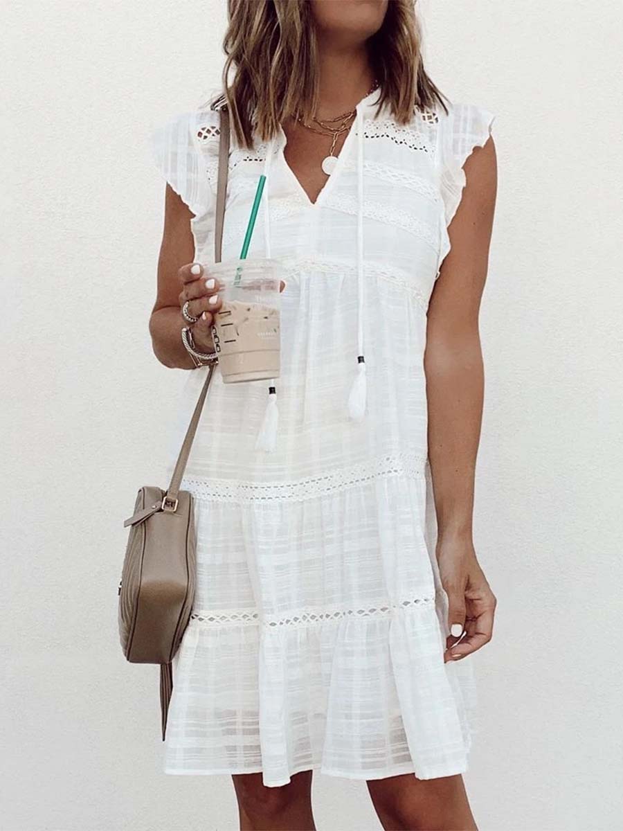 Stunncal Lace V-neck Dresses