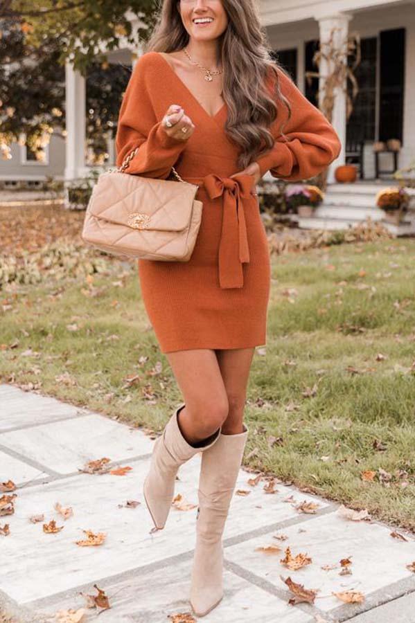 Stunncal Future Happiness Chelsea Wrap Sweater Dress