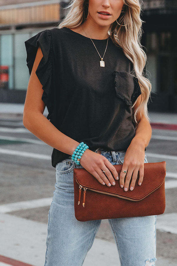 Stunncal Marney Cotton Ruffle Sleeve T-shirt
