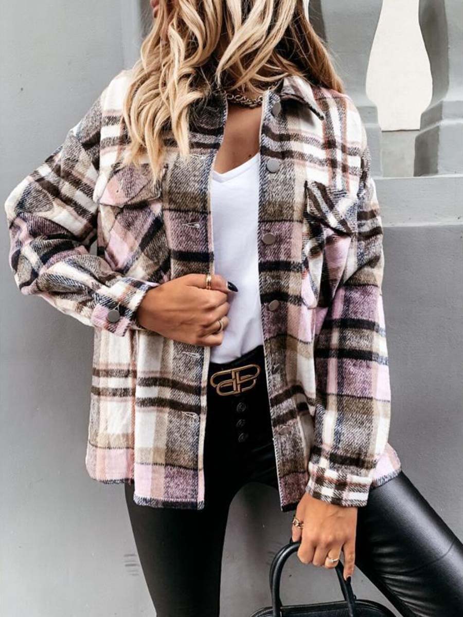 Stunncal Pumpkin Patches Plaid Jacket(warm)