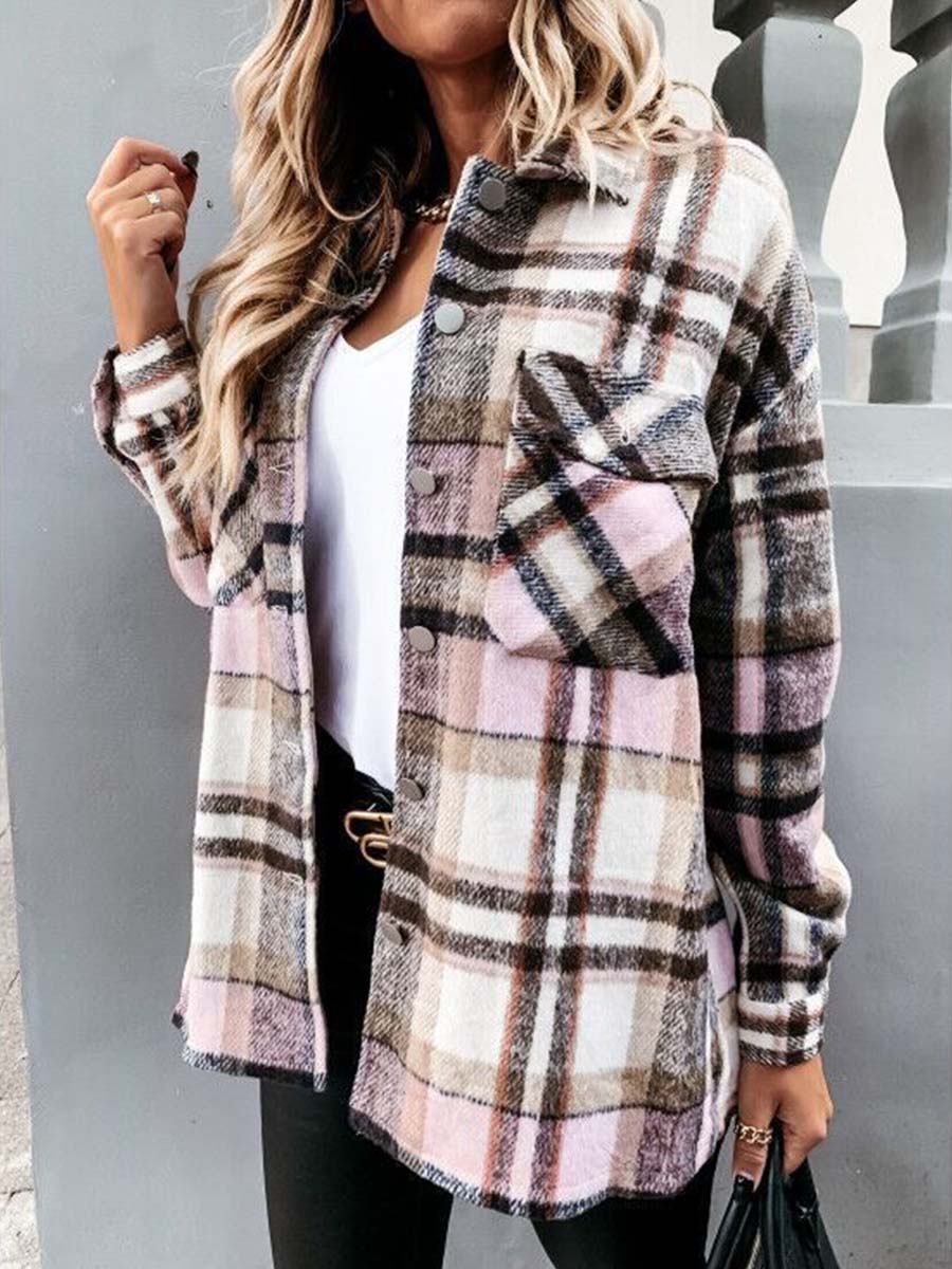 Stunncal Pumpkin Patches Plaid Jacket(warm)