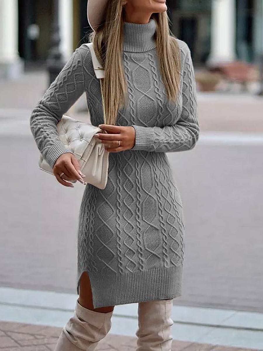 Stunncal Solid Color Slim Long Sleeve Turtleneck Sweater