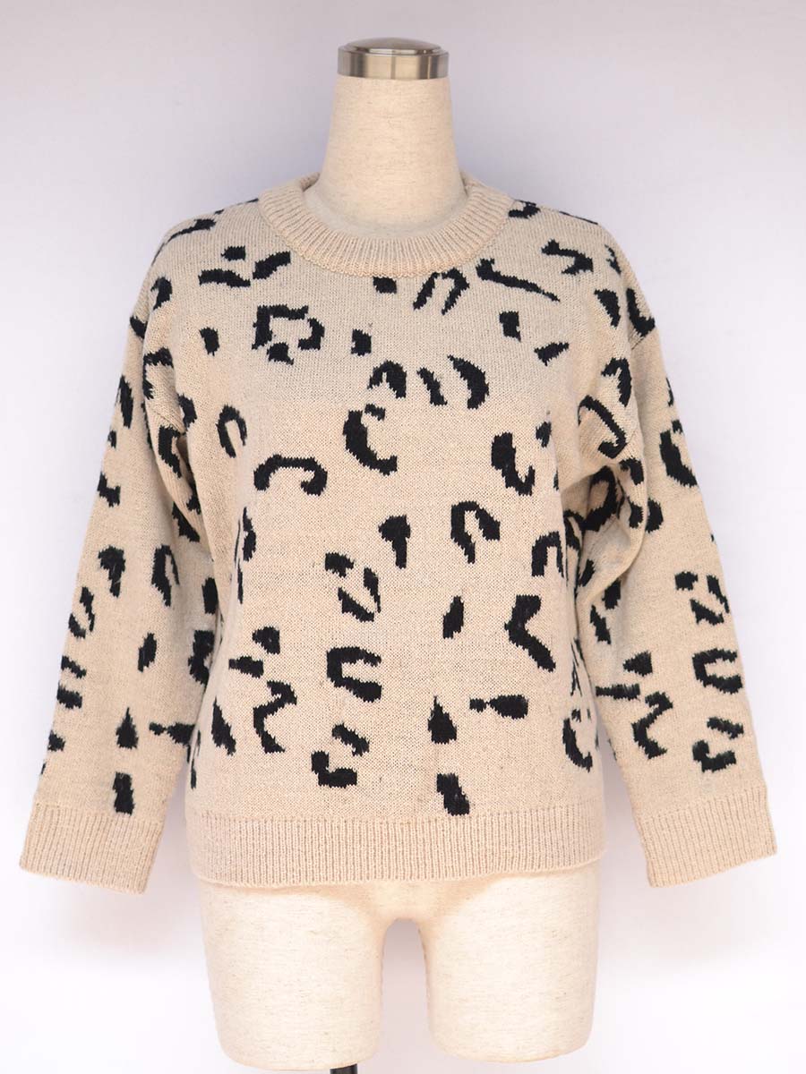 Stunncal Leopard Printed Knit Sweater
