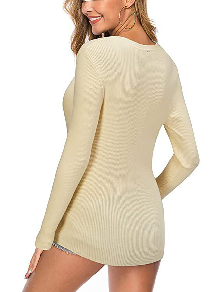 Stunncal Button Slim Sexy Long-Sleeved T-Shirt(6 colors)