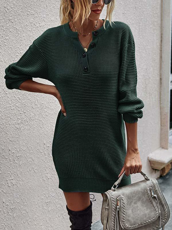 Stunncal Button Knitted Dress