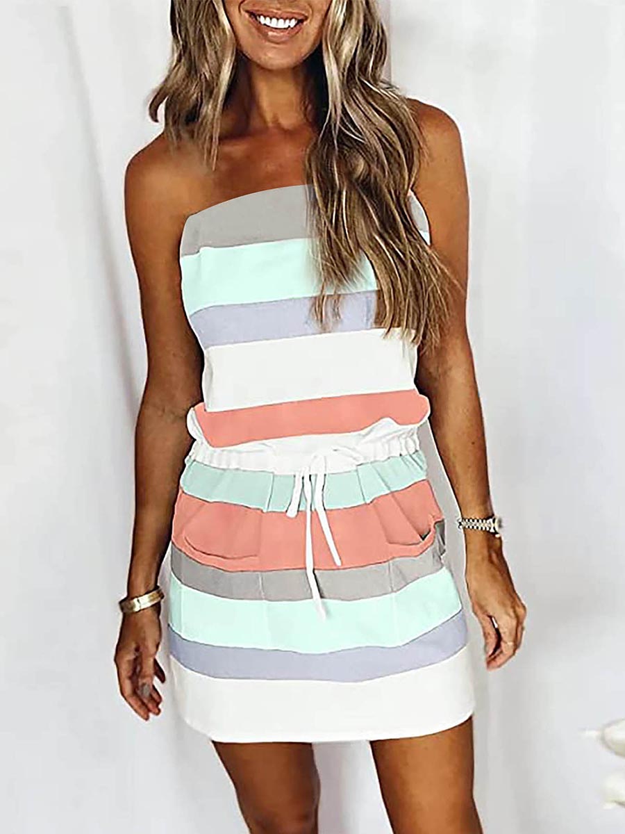 Stunncal Sheath Striped Dress