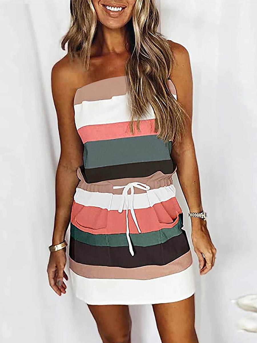 Stunncal Sheath Striped Dress