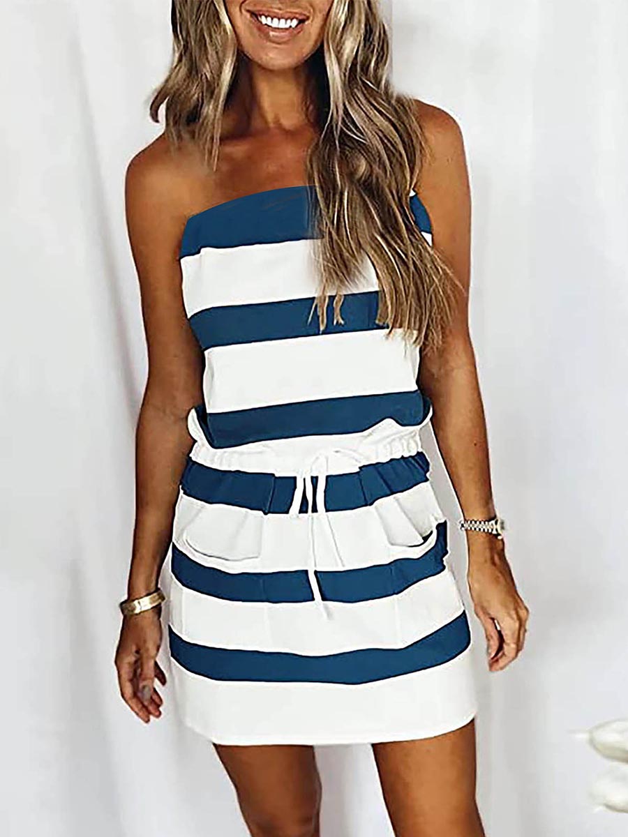 Stunncal Sheath Striped Dress