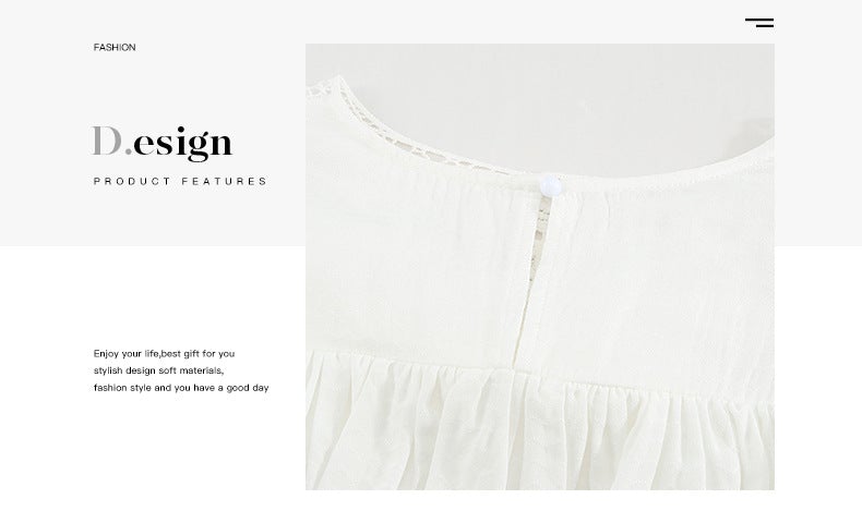 Stunncal Lace Ruffle Round Neck Top