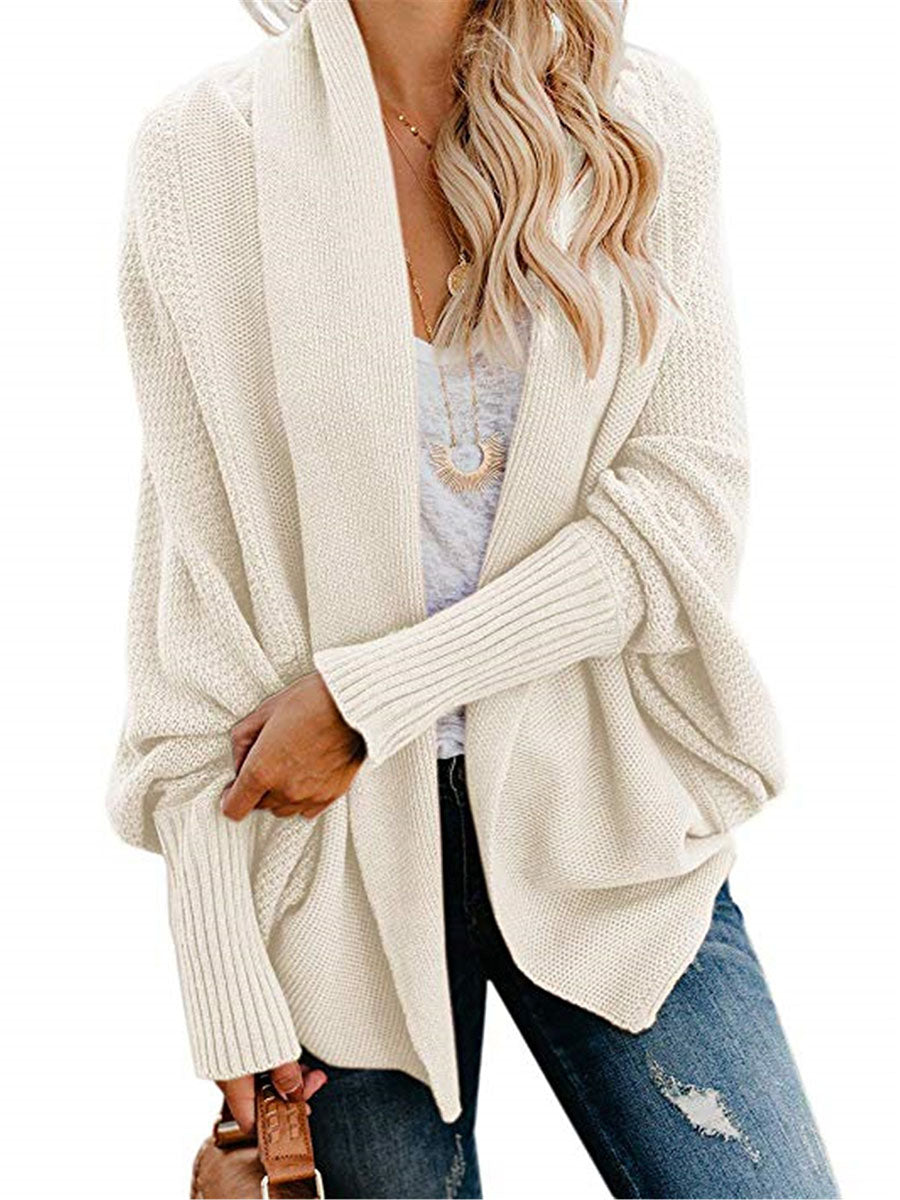 Stunncal Bat sleeve plus size long knitted cardigan sweater(13 colors)