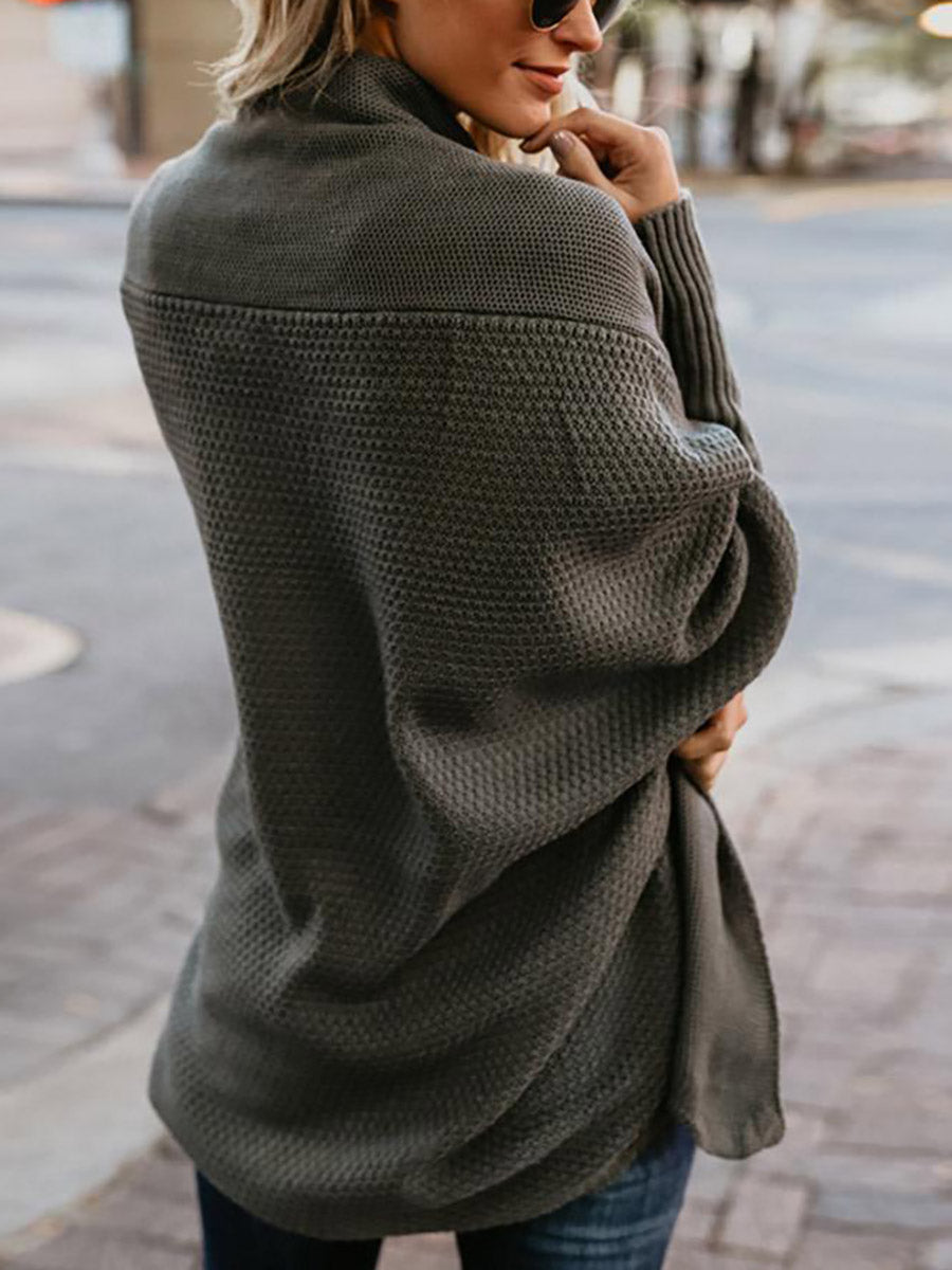 Stunncal Bat sleeve plus size long knitted cardigan sweater(13 colors)