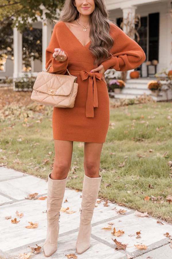 Stunncal Future Happiness Chelsea Wrap Sweater Dress