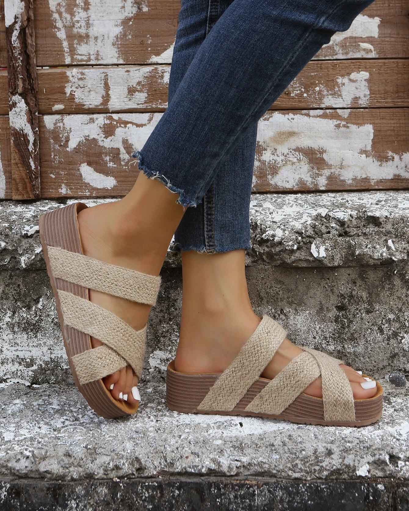 Stunncal Thick Soled Woven Sandals