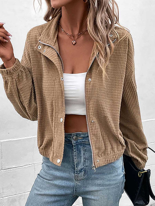 Stunncal Stand-up Jacket Corduroy Short Coat