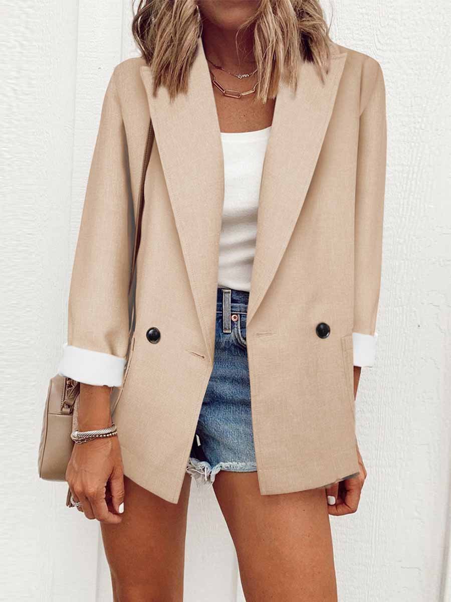 Stunncal Solid Color Slim-Fit Blazer