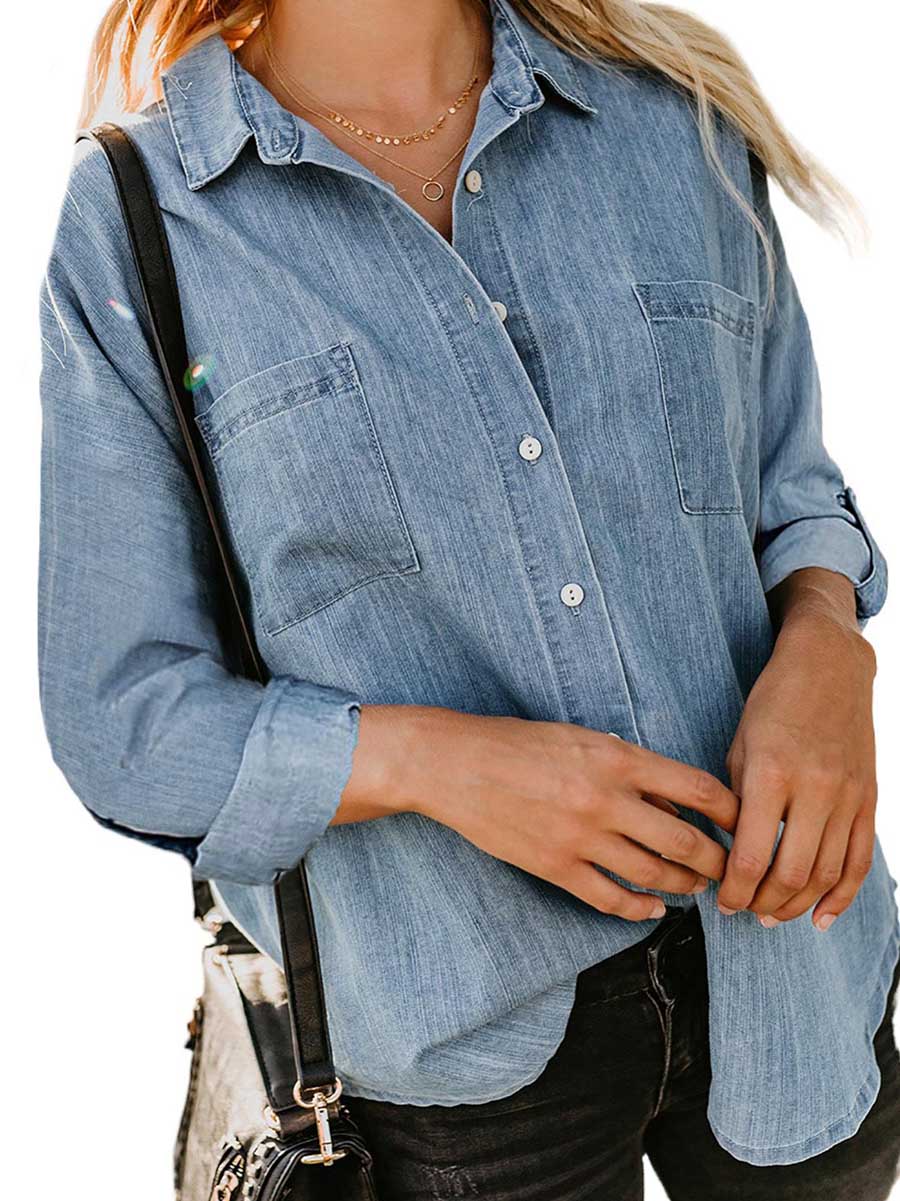 Stunncal Loose Long-Sleeved Casual Blouse (8 colors)