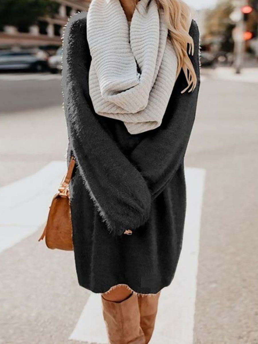 Stunncal Plush Sweater Dress(8 colors)