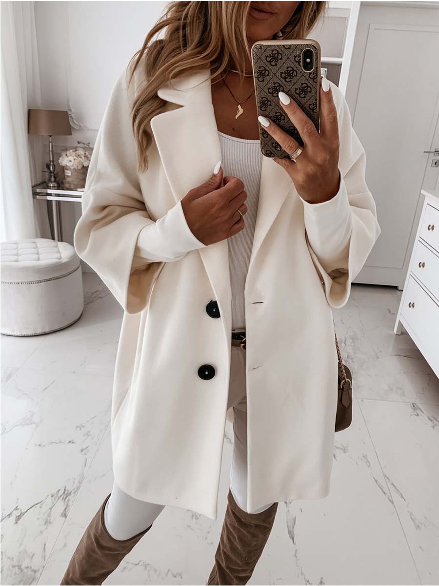 Stunncal 3/4 Sleeve Button Pocket Jacket