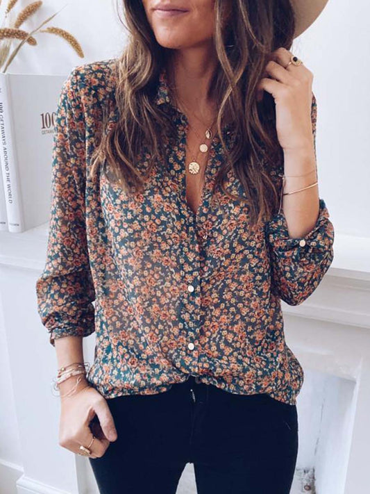 Stunncal Floral Chiffon Blouse