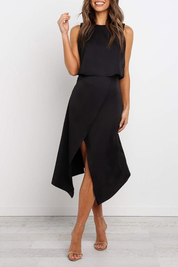 Stunncal Fashion O-Neck Open Two-Piece Dress