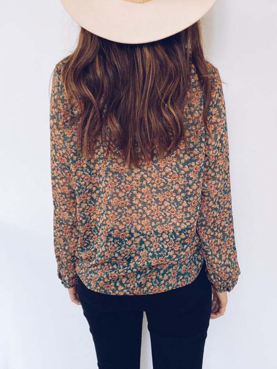 Stunncal Floral Chiffon Blouse
