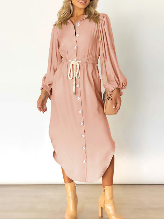 Stunncal Long-Sleeved Waist-Skimming Dresses