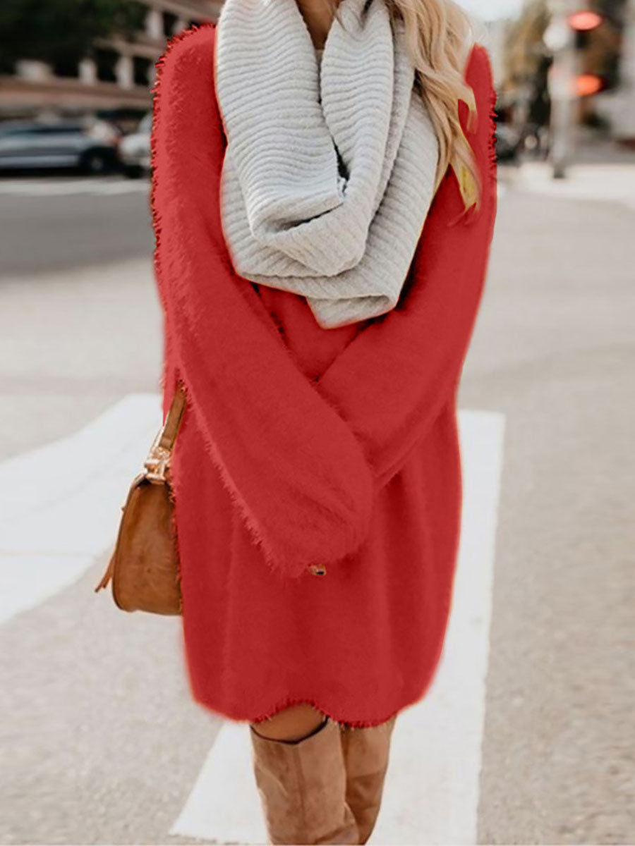 Stunncal Plush Sweater Dress(8 colors)