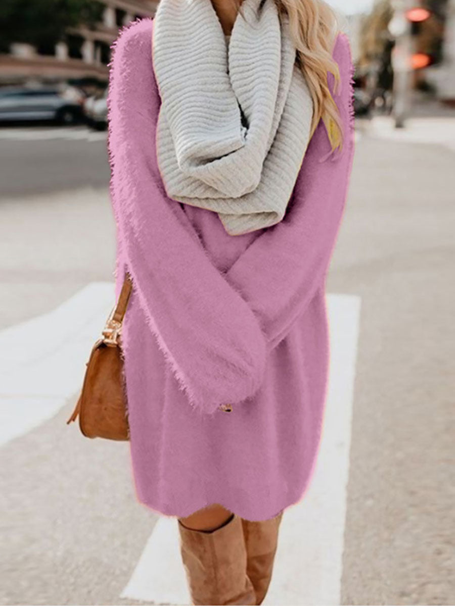 Stunncal Plush Sweater Dress(8 colors)