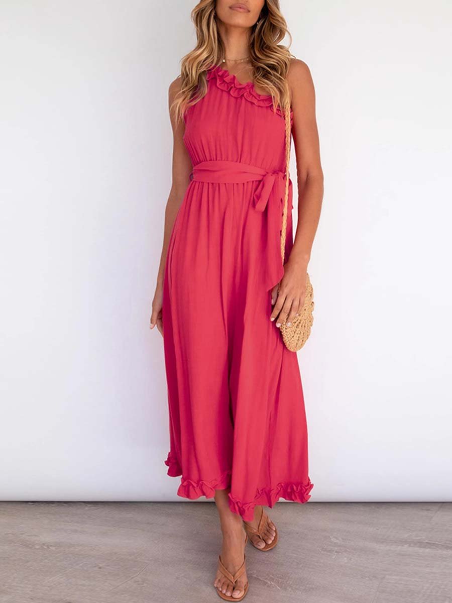 Stunncal Ruffle One-Shoulder Dress