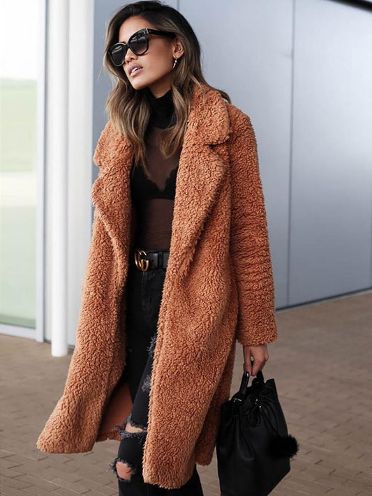Stunncal Long-Sleeved Lapel Plush Jacket(7 colors)
