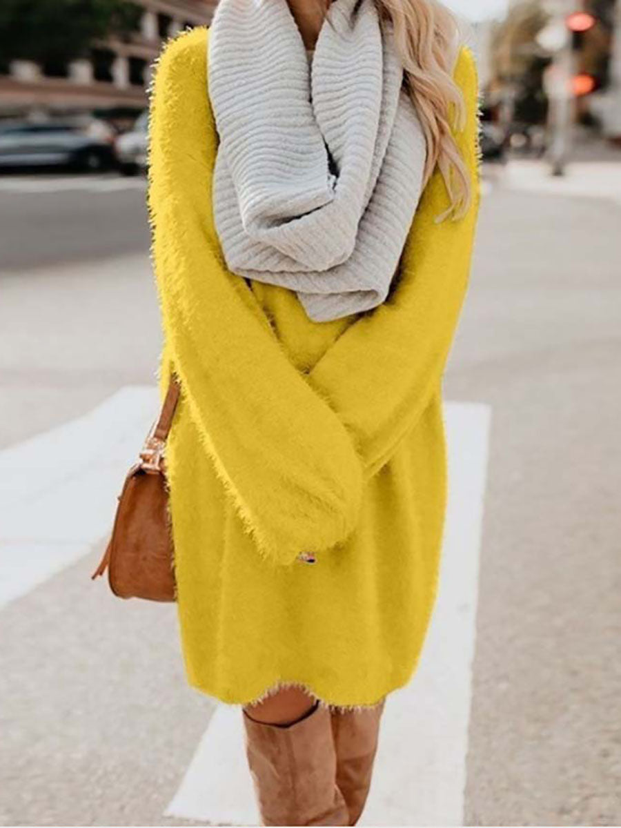 Stunncal Plush Sweater Dress(8 colors)