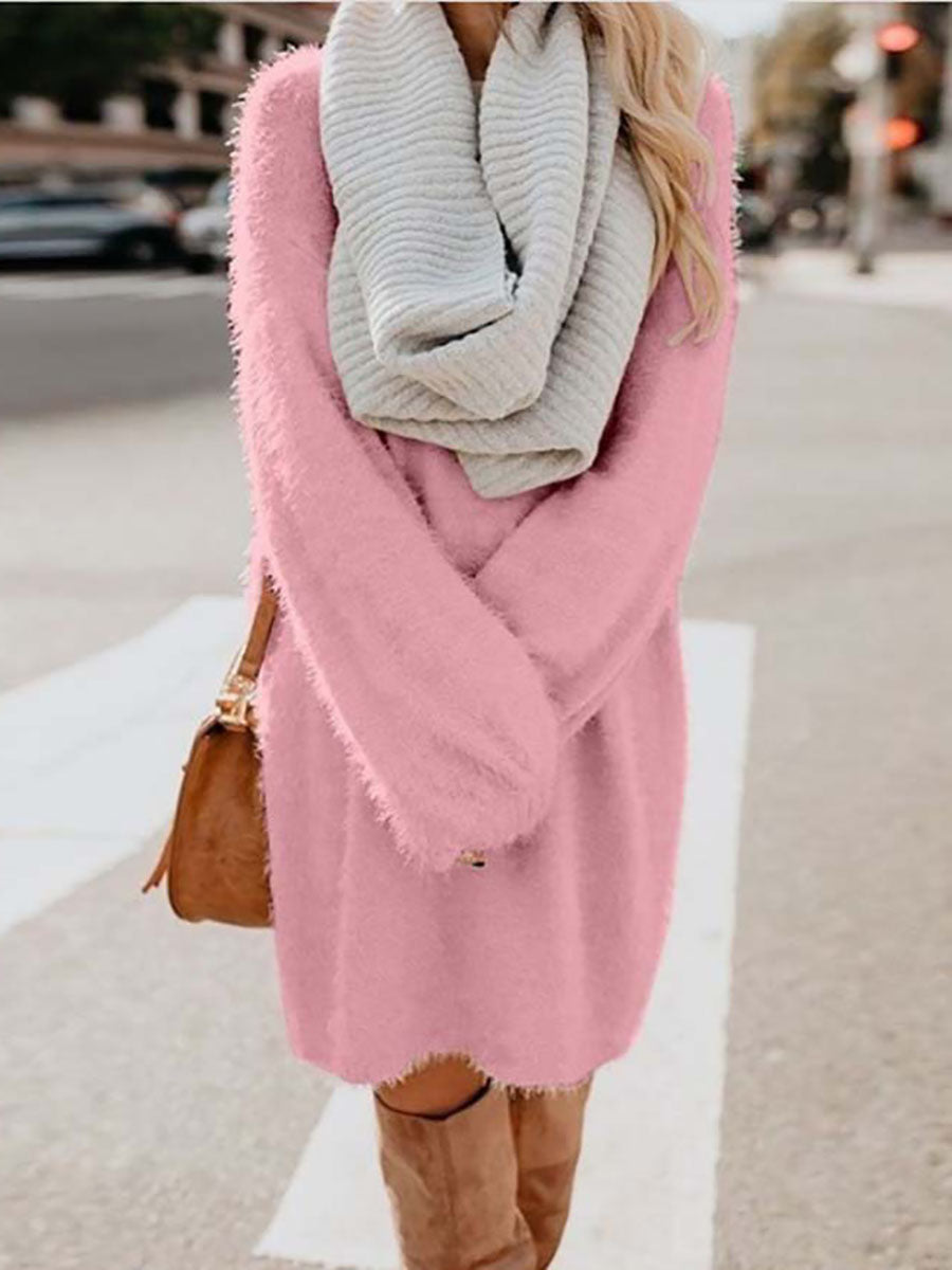 Stunncal Plush Sweater Dress(8 colors)