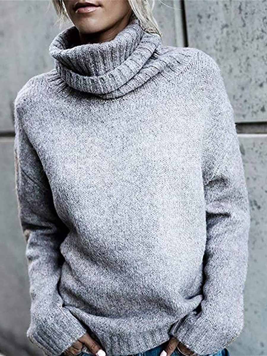 Stunncal Solid Color Turtleneck Long Sleeve Sweater(6 colors)