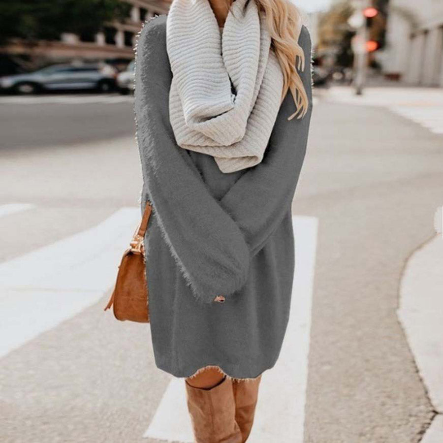 Stunncal Plush Sweater Dress(8 colors)